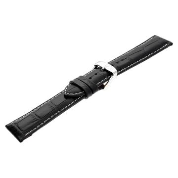 22 mm Black Genuine Leather Straps for Men