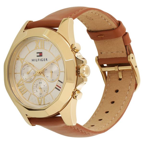 Tommy Hilfiger Quartz Multifunction Silver Dial Leather Strap Watch for Women - image number 1