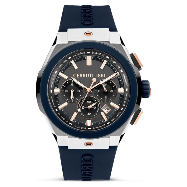 Cerruti 1881 Grey Dial Silicone Strap Watch for Men - image number 0