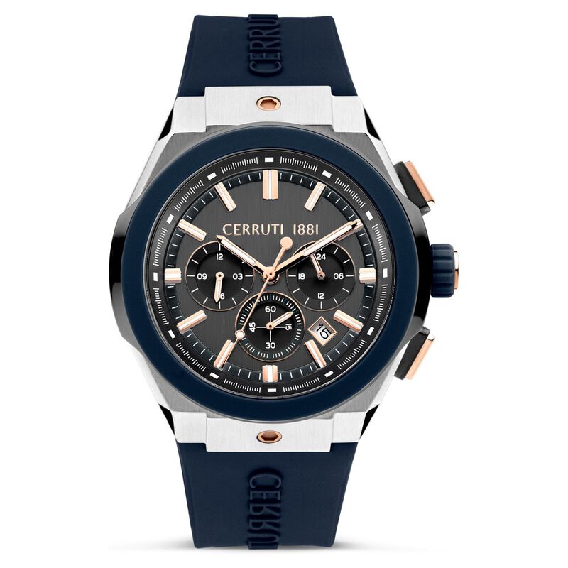 Cerruti 1881 Grey Dial Silicone Strap Watch for Men