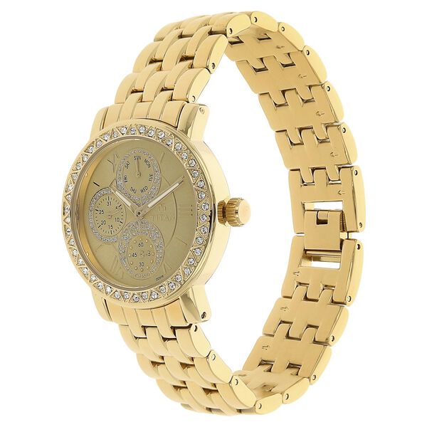 Titan Quartz Analog with Day and Date Champagne Dial Metal Strap Watch for Women - image number 1