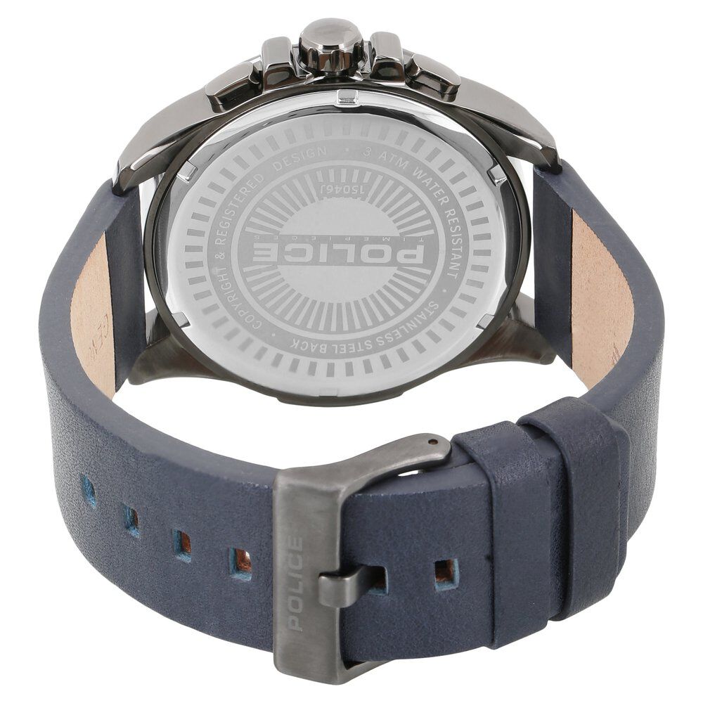 Buy Online Police Quartz Multifunction Silver Dial Leather Strap