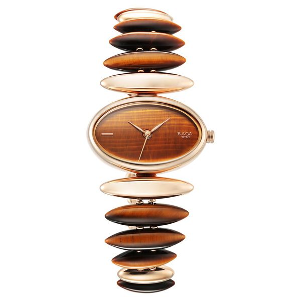 Titan Raga New You Quartz Analog Tiger Eye stone Strap Watch for Women - image number 0