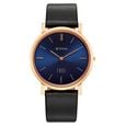 Edge Dynasty Quartz Analog White Dial Brown Leather Strap Watch For Men