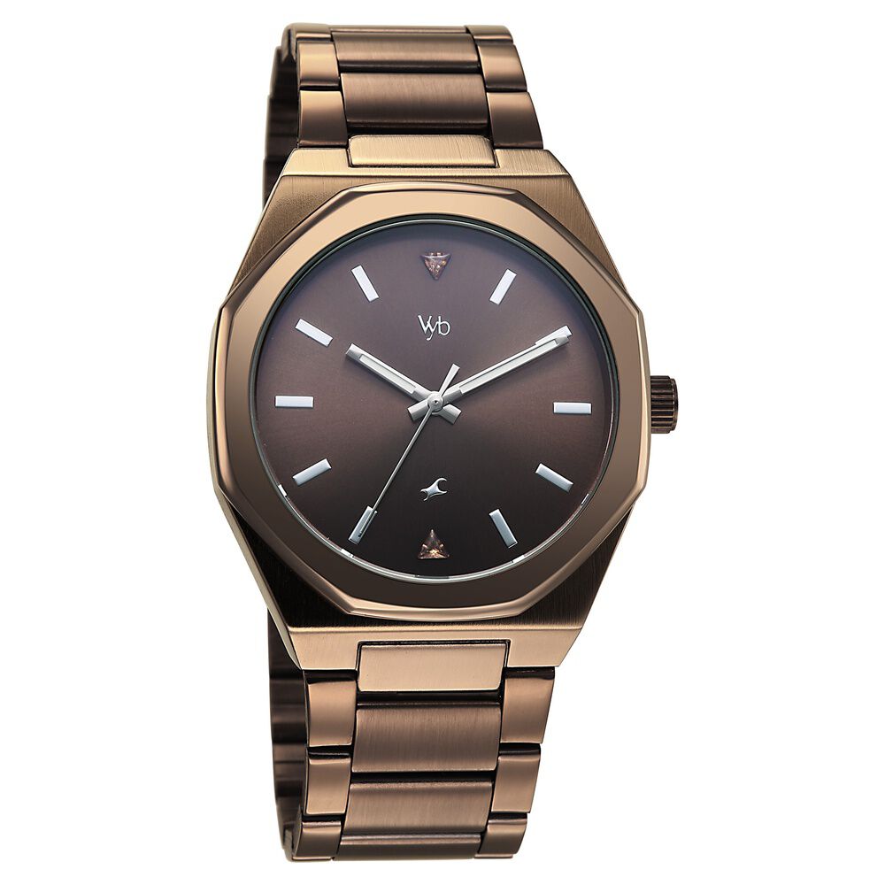 Buy Online Vyb Nimbus By Fastrack Quartz Analog Brown Dial Brown