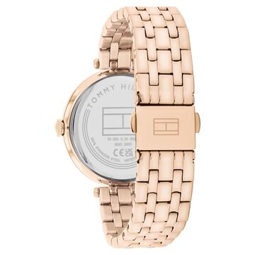 Tommy Hilfiger Quartz Analog Rose Gold Round Dial Rose Gold Stainless Steel Strap Watch For Women