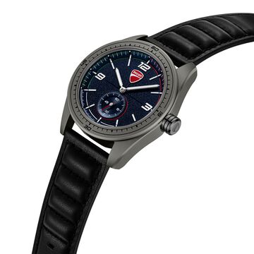 Ducati Quartz Analog Blue Dial Black Silicone Strap Watch For Men