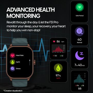 Fastrack Limitless FS2 Pro Smartwatch with 4.97cm Super AMOLED Arched Display, Functional Crown, Resolution of 410X502