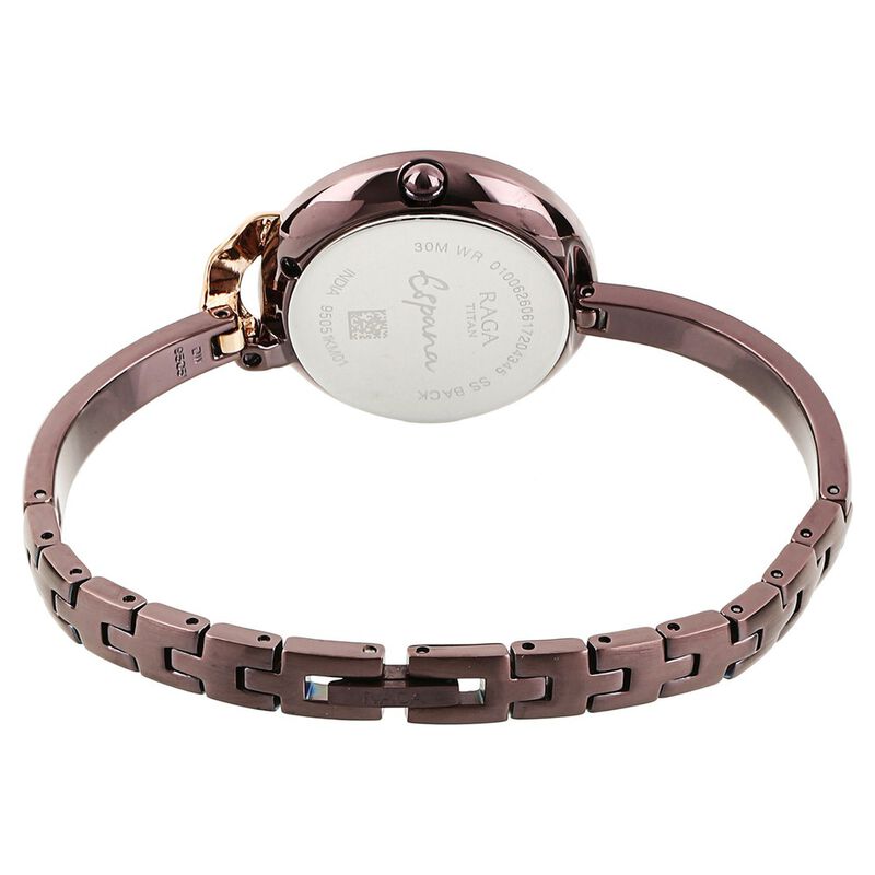 Titan Raga Espana Brown Dial Women Watch With Metal Strap - image number 3