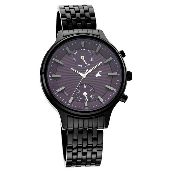 Fastrack Ruffles Quartz Multifunction Purple Dial Stainless Steel Strap Watch for Girls - image number 1