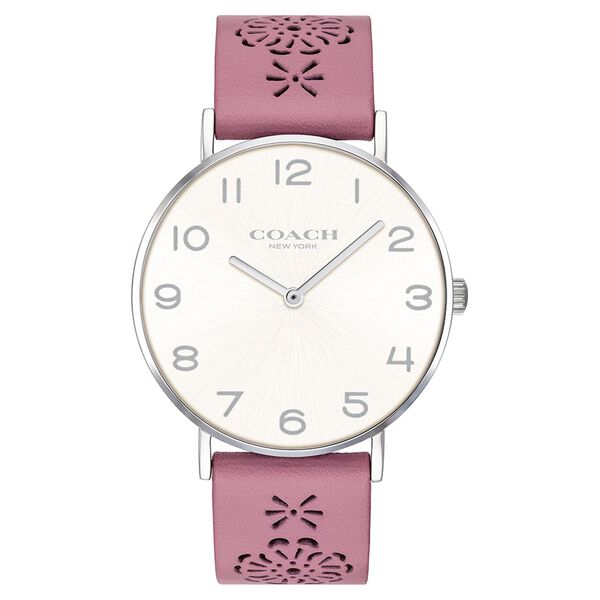 Coach Quartz Analog Champagne Dial Leather Strap Watch for Women - image number 0