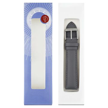 22 mm Grey Genuine Leather Strap for Men