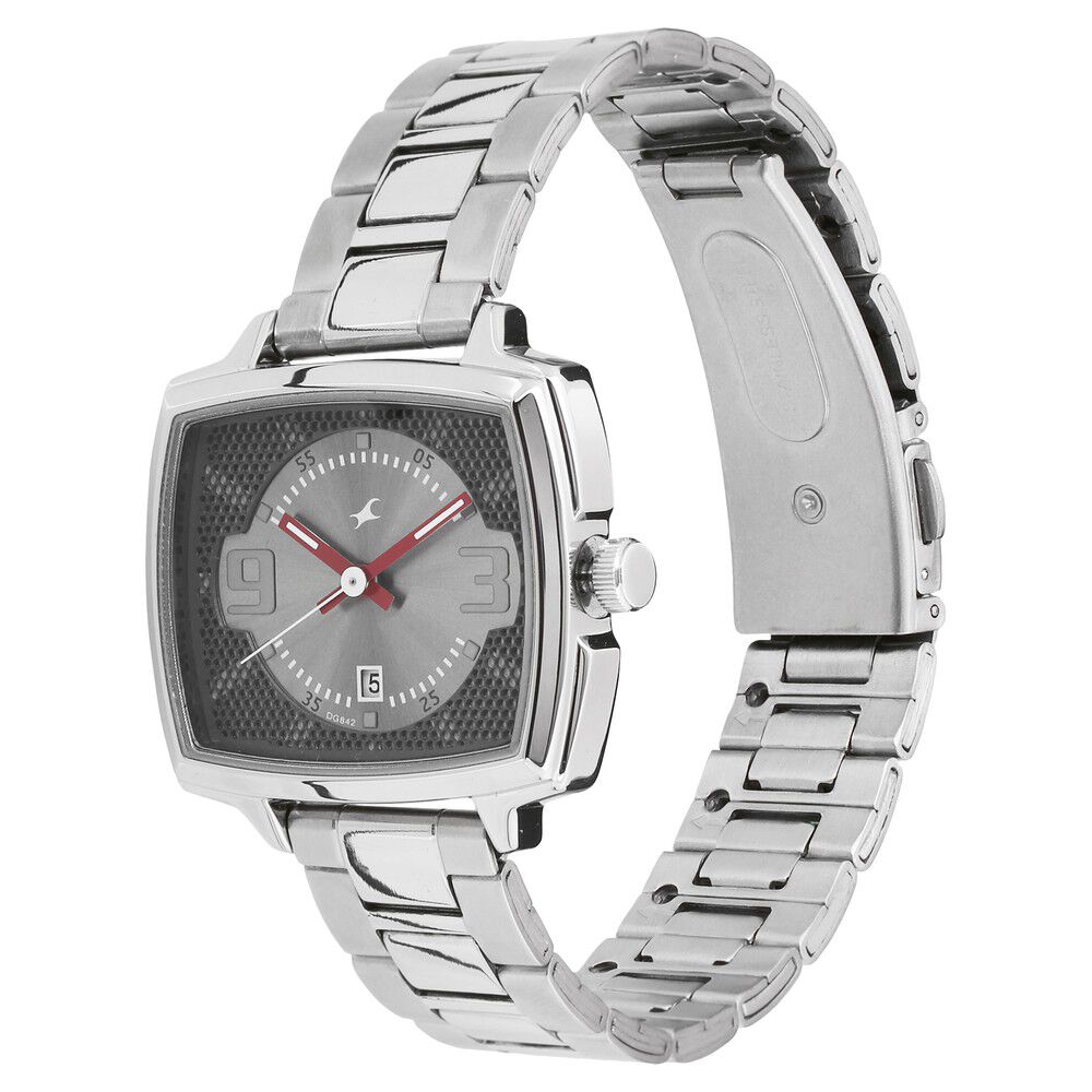 Buy Online Fastrack Loopholes Quartz Analog with Date Grey Dial