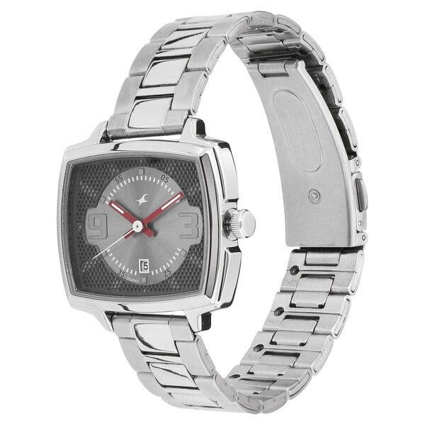 Fastrack Loopholes Quartz Analog with Date Grey Dial Stainless Steel Strap Watch for Girls - image number 1