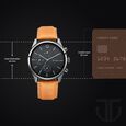 Titan Workwear Multifunction Black Dial Tan Leather Strap Watch For Men - image number 2