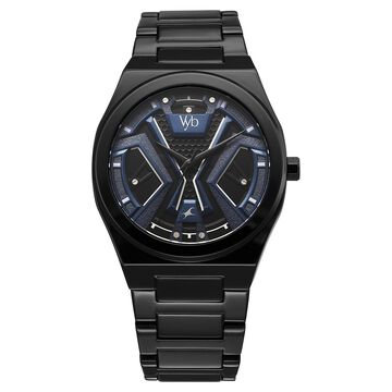 Vyb Limitless By Fastrack Quartz Analog Blue Dial Metal Strap Watch For Guys