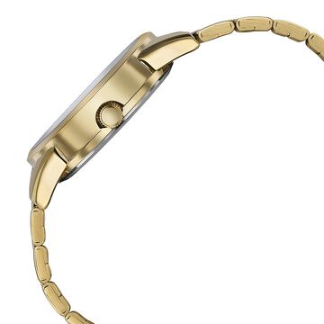 Sonata Quartz Analog with Day and Date Blue Dial Golden Stainless Steel Strap Watch For Men