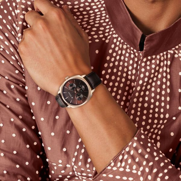 Titan Classique Suave Quartz Brown Dial Brown Leather Strap Watch for Men - image number 4