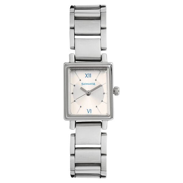 Sonata Quartz Analog Silver Dial Stainless Steel Strap Watch for Women - image number 0