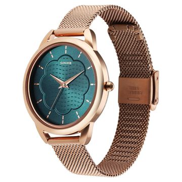 Sonata Wedding Quartz Analog Green Dial Stainless Steel Strap Watch for Women