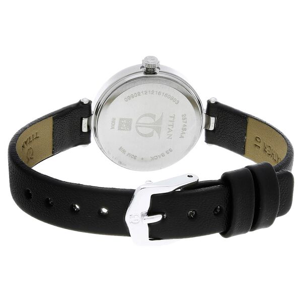 Titan Karishma Black Dial Women Watch With Leather Strap - image number 3
