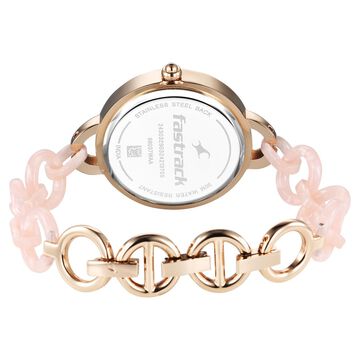 Fastrack Younique Quartz Analog Mother Of Pearl Dial Acetate And Metal Strap Watch For Girls
