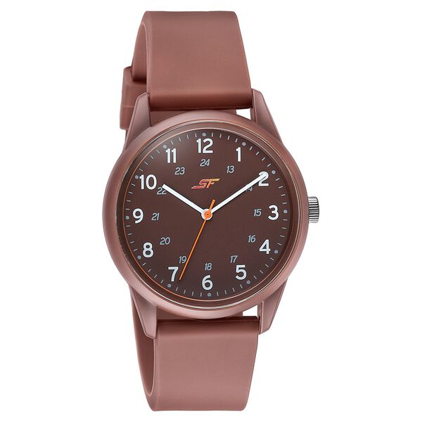 Sonata SF Field watch Quartz Analog Brown Dial Brown Silicone Strap Watch For Men - image number 1