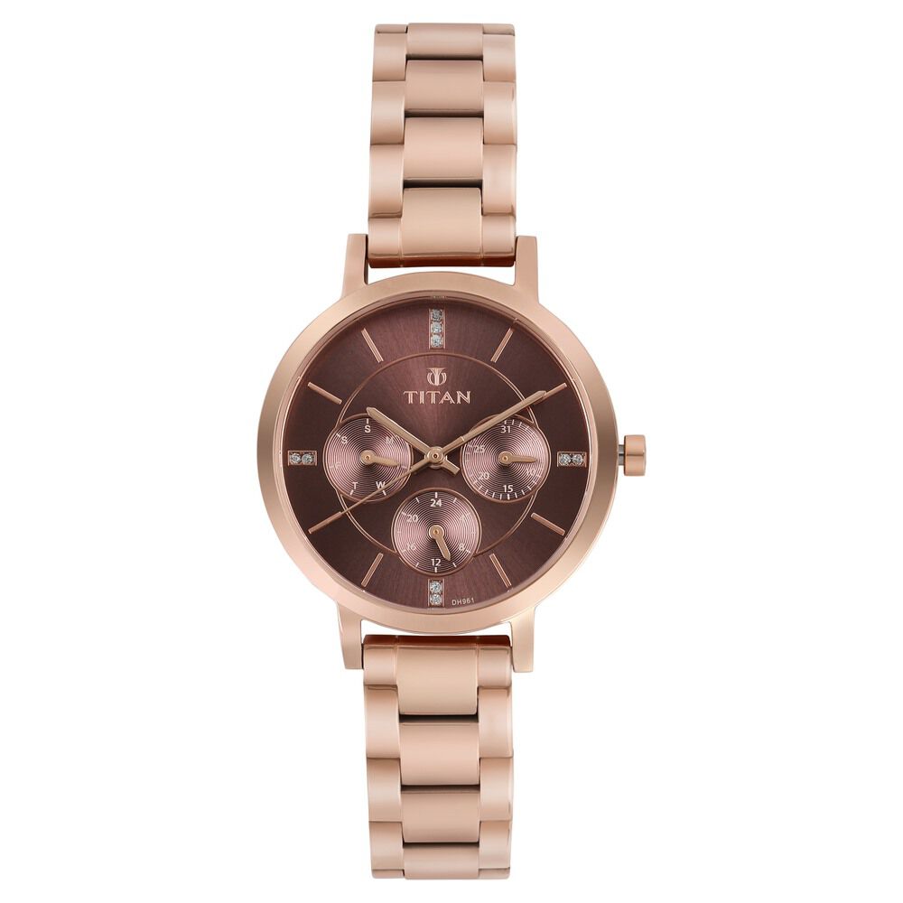 Rose gold sales watch womens titan