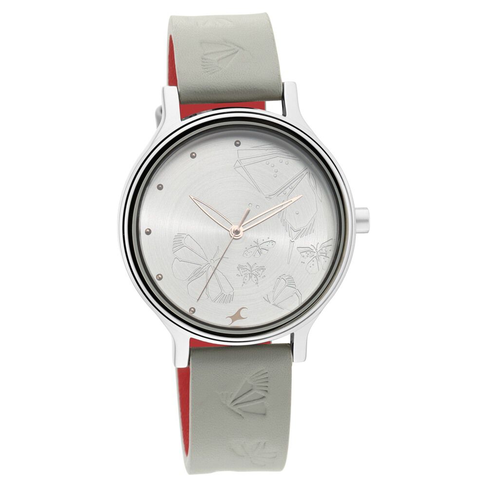 Buy Online Fastrack I Love Me Quartz Analog Silver Dial Leather Strap Watch for Girls ns6189sl03 Titan