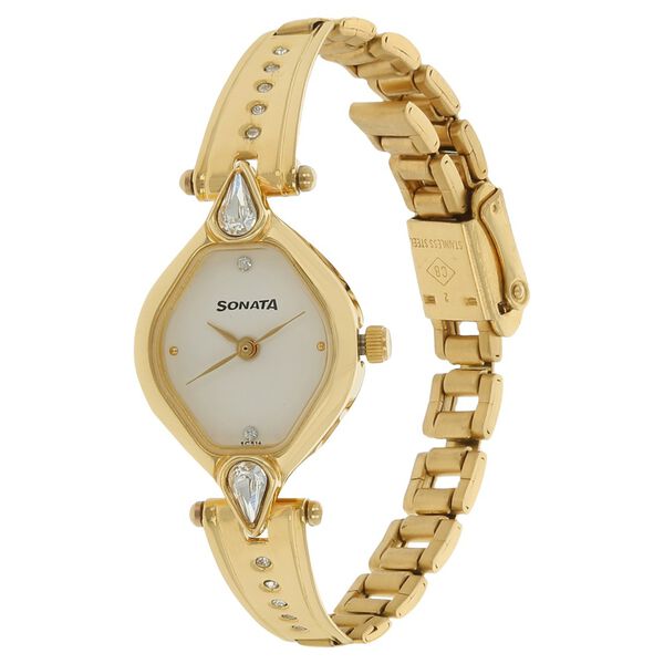 Sonata Quartz Analog White Dial Stainless Steel Strap Watch for Women - image number 1