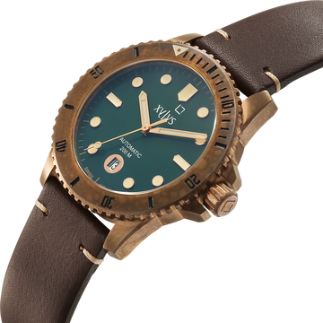 Xylys Mariana Swiss Analog with Date Green Dial Geniune Leather Strap Watch For Men