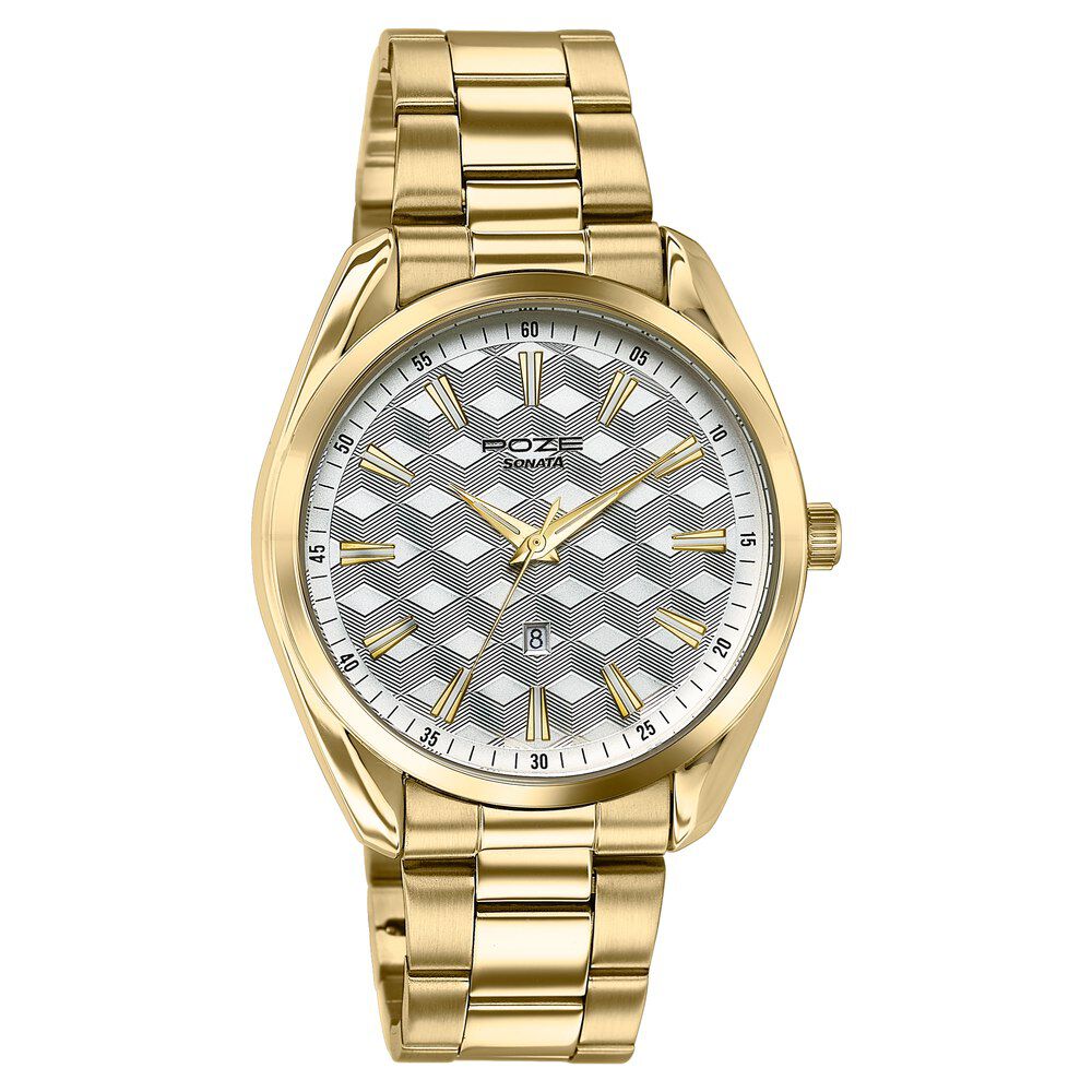 Buy Online Sonata Poze Quartz Analog Two Toned Dial Golden Colour