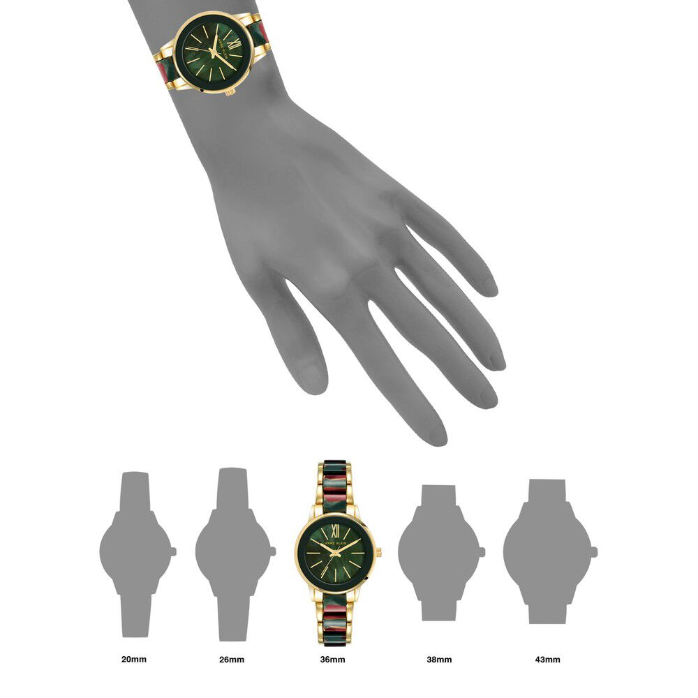 Buy Online Anne Klein Quartz Analog Green Dial Plastic Strap Watch