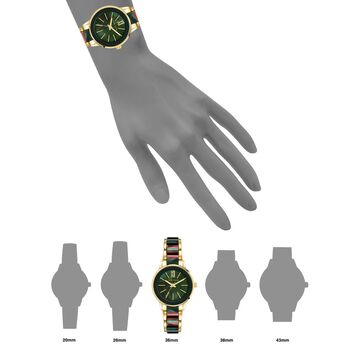 Anne Klein Quartz Analog Green Dial Green Plastic Strap Watch For Women