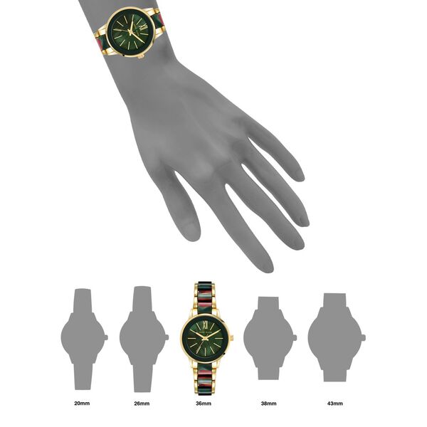 Anne Klein Quartz Analog Green Dial Green Plastic Strap Watch For Women - image number 3