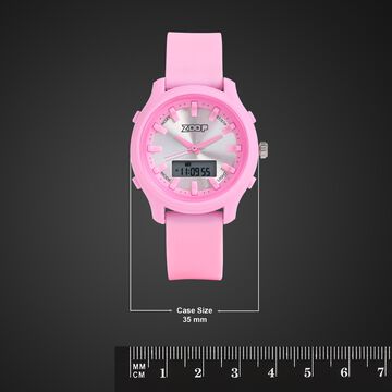 Zoop Ana-Digi Watch with Silver Dial & Pink Strap for Girls Kids, from House of Titan