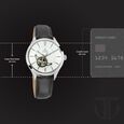 Titan Automatic Champagne Dial Indigo Leather Strap Watch for Men - image number 6