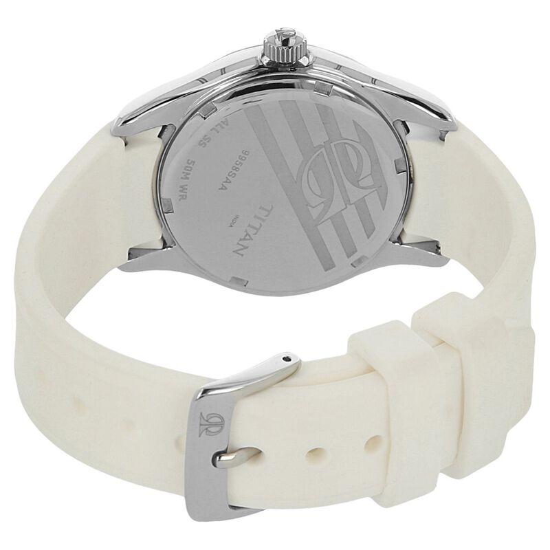 Titan Quartz Analog White Dial Plastic Strap Watch for Women - image number 3