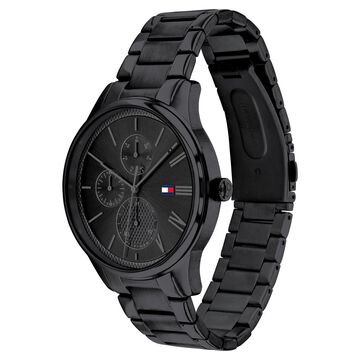 Tommy Hilfiger Multifunction Black Dial Stainless Steel Strap Watch For Men