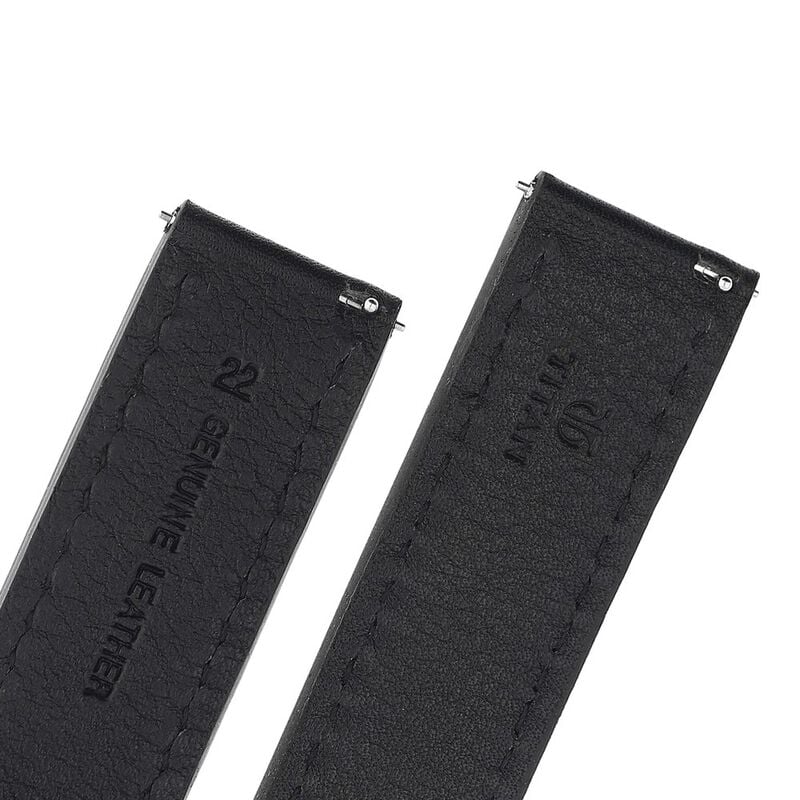22 mm Black Genuine Leather Straps for Men - image number 4