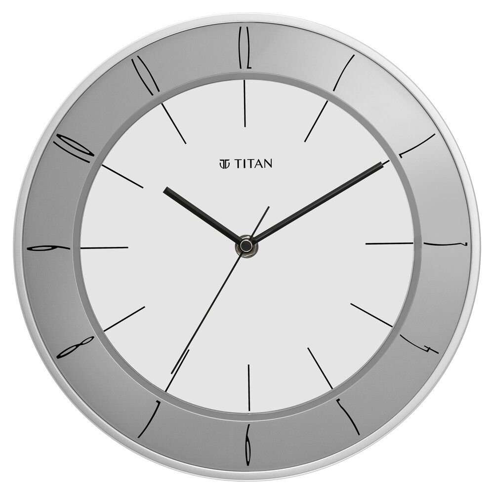Buy Online Titan Contemporary Black Wall Clock with Domed Glass