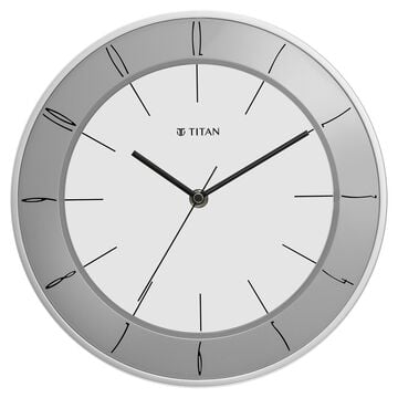 Titan Contemporary Wall Clock White Dial Color Silent Sweep Technology - 27 cm X 27 cm (Small)