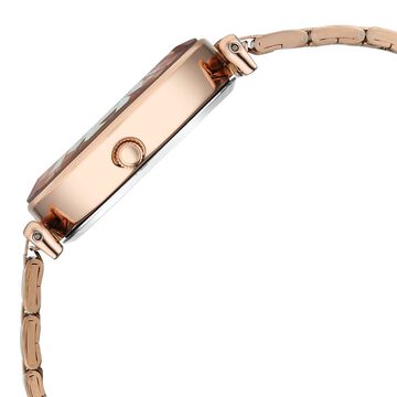 Vyb Prodigy By Fastrack Quartz Analog Green Dial Rose Gold Stainless Steel Strap Watch For Girls
