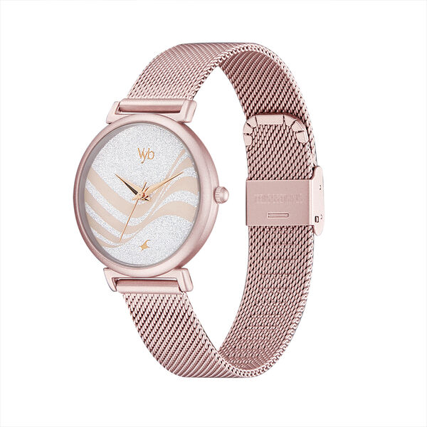 Fastrack Vyb Seeker Quartz Analog Silver Dial Stainless Steel Strap Watch for Girls - image number 3