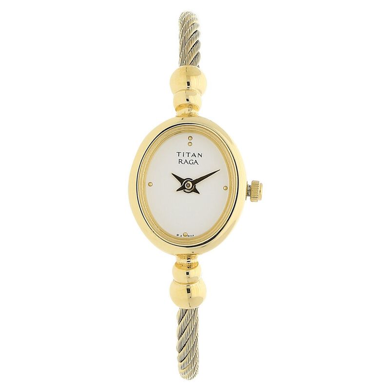 Titan Raga White Dial Analog Stainless Steel Strap watch for Women