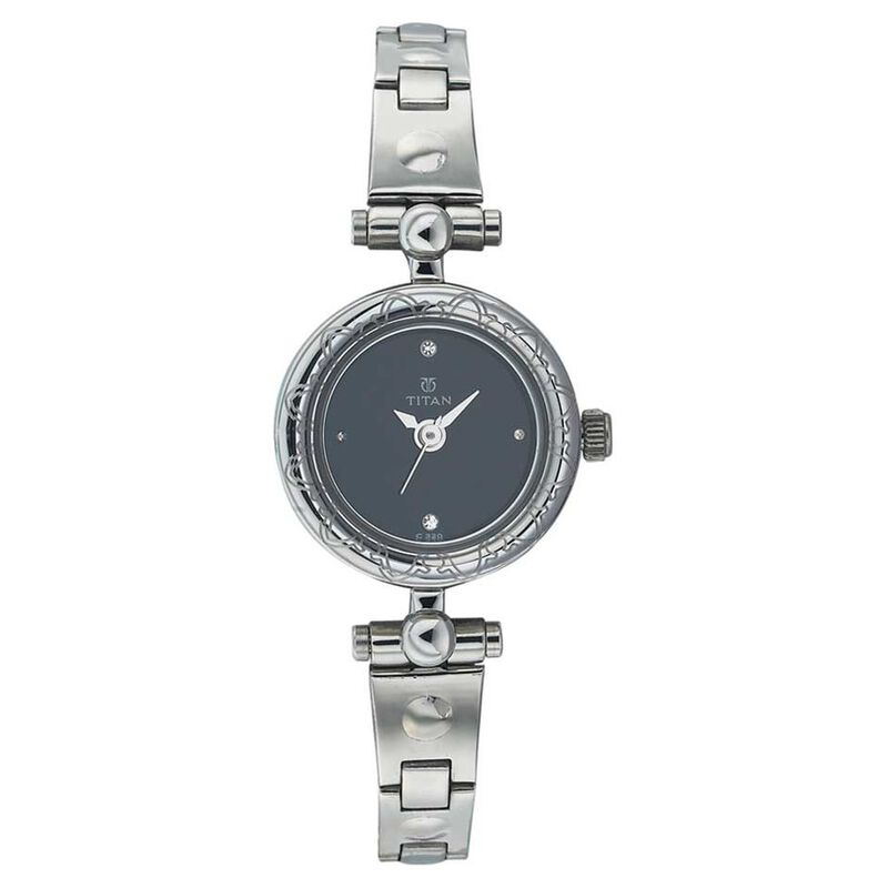 Titan Quartz Analog Silver Dial Watch for Women