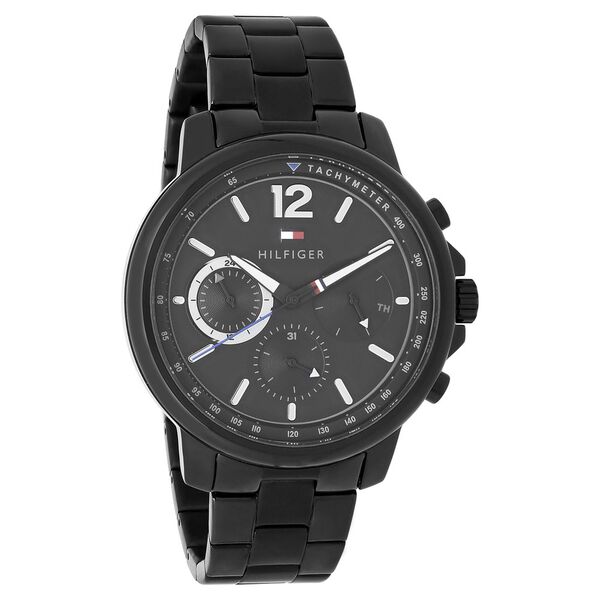 Tommy Hilfiger Quartz Multifunction Black Dial Metal Strap Watch for Men - image number 1