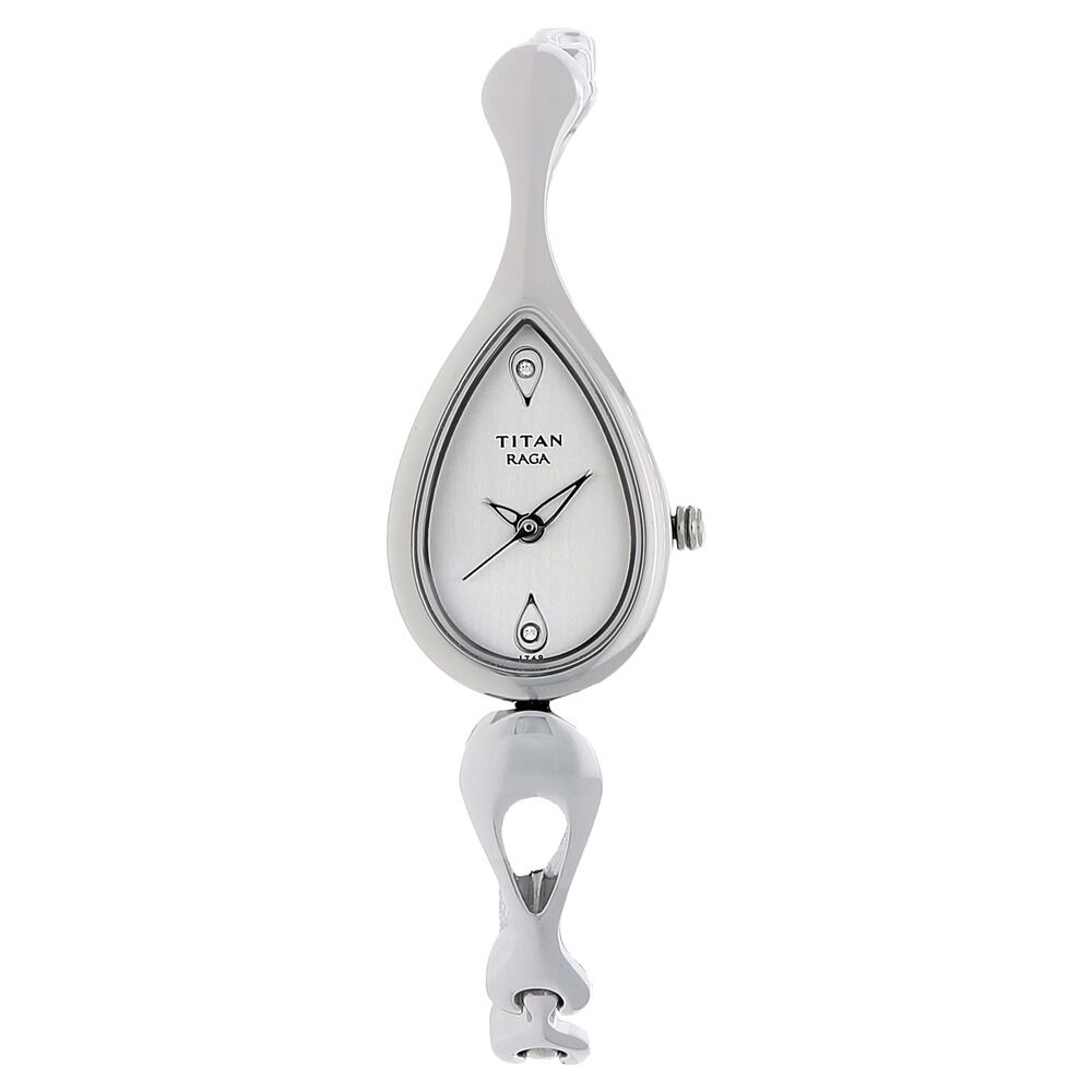 Buy Online Titan Raga Silver Dial Quartz Analog Metal Strap Watch for Women np2400sm01 Titan
