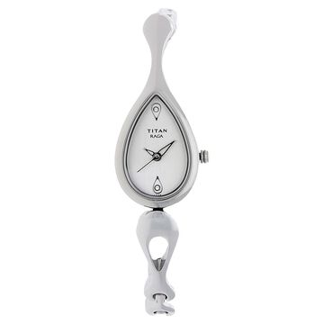 Titan Raga Silver Dial Quartz Analog Metal Strap Watch for Women