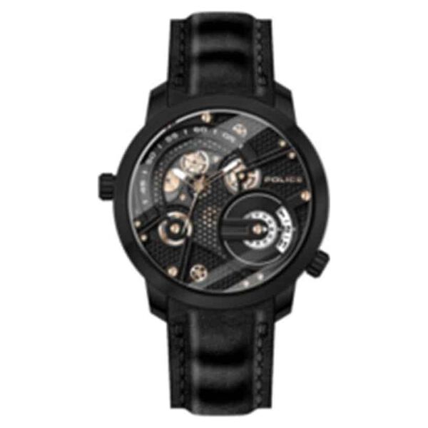Police Black Dial Leather Strap Watch for Men - image number 0